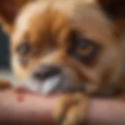 A close-up of a microchip being inserted into a dog's skin