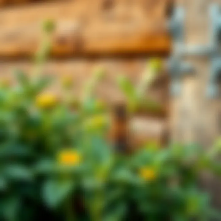 Eco-friendly Plants to Ward Off Carpenter Bees Natural deterrent plants around a wooden structure