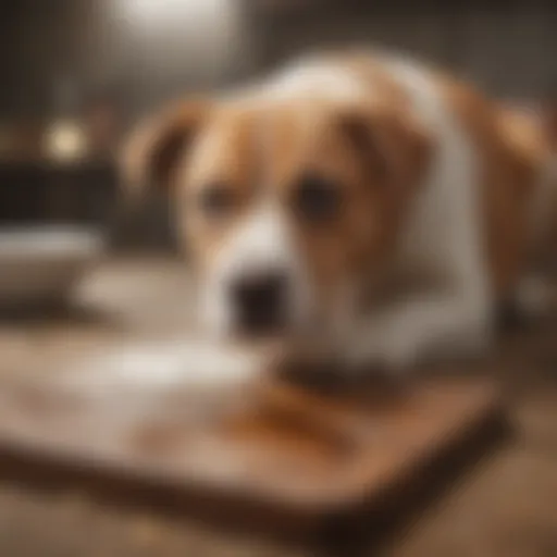 Dog exhibiting signs of diarrhea