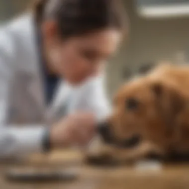 Veterinarian examining a dog