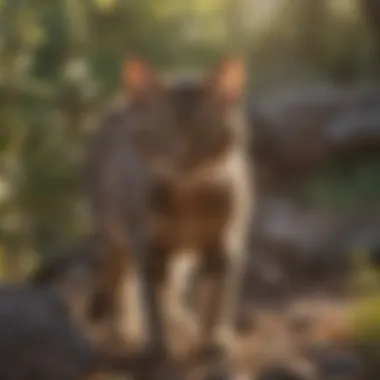 A serene landscape depicting the ecological role of feral cats in their environment.