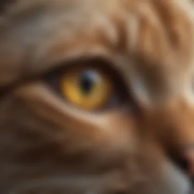 A close-up of a cat's eyes reflecting wisdom and experience