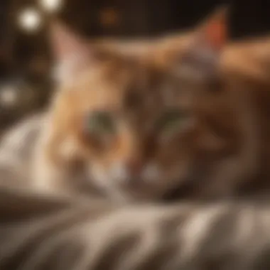 Comfort and Health in Feline Sleep A cat in a cozy environment, demonstrating how health influences sleeping behavior.