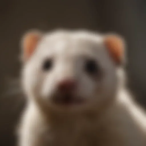 Close-up of a ferret showing signs of flea infestation