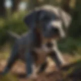 Playful Great Dane puppy exploring its surroundings