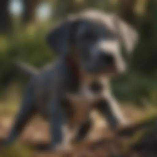 Playful Great Dane puppy exploring its surroundings