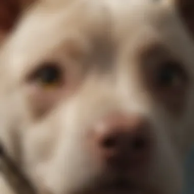 Close-up of a Lab Pit puppy's unique facial features