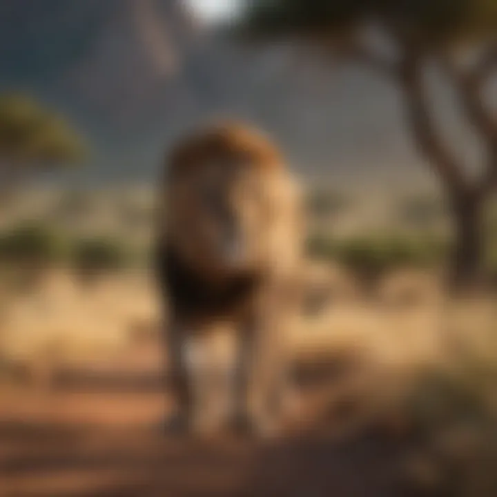 Expansive African landscape showcasing lion territory