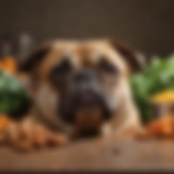 Illustration of common foods that cause gas in dogs