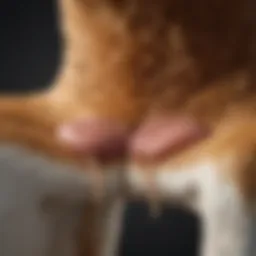 Close-up of dog's stool showing mucus presence