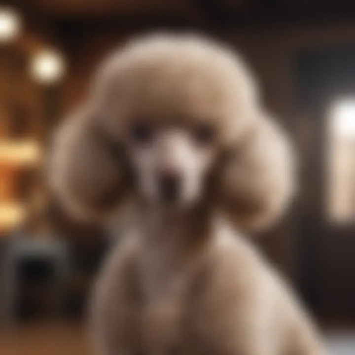 An elegant Poodle showcasing its no-shed coat.