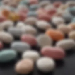 Close-up of various OTC antibacterial pills for animals