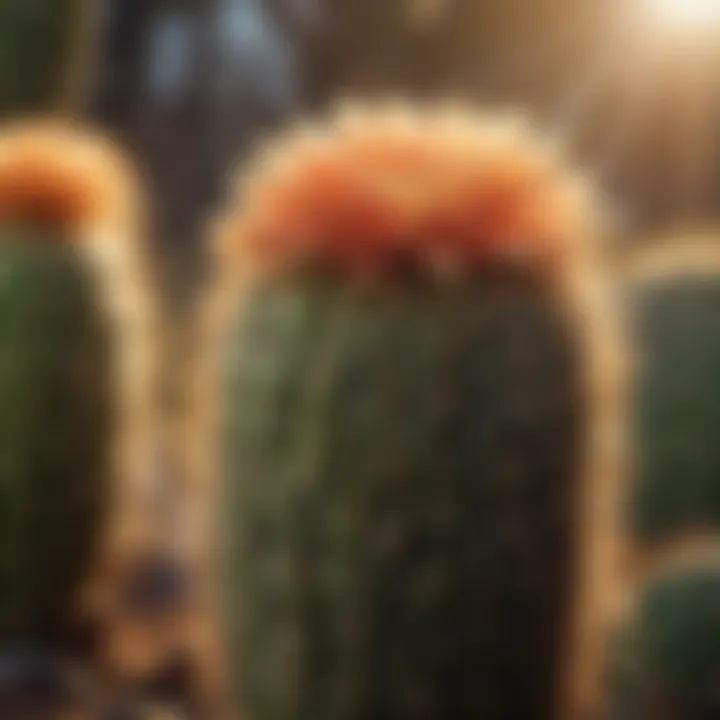 Close-up of cacti thriving in a sunlit environment