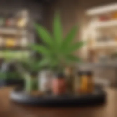 Safe Cannabis Products for Pets An array of cannabis products intended for pet safety, displayed in a well-organized manner.