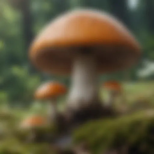 A close-up of a toxic mushroom with distinct features