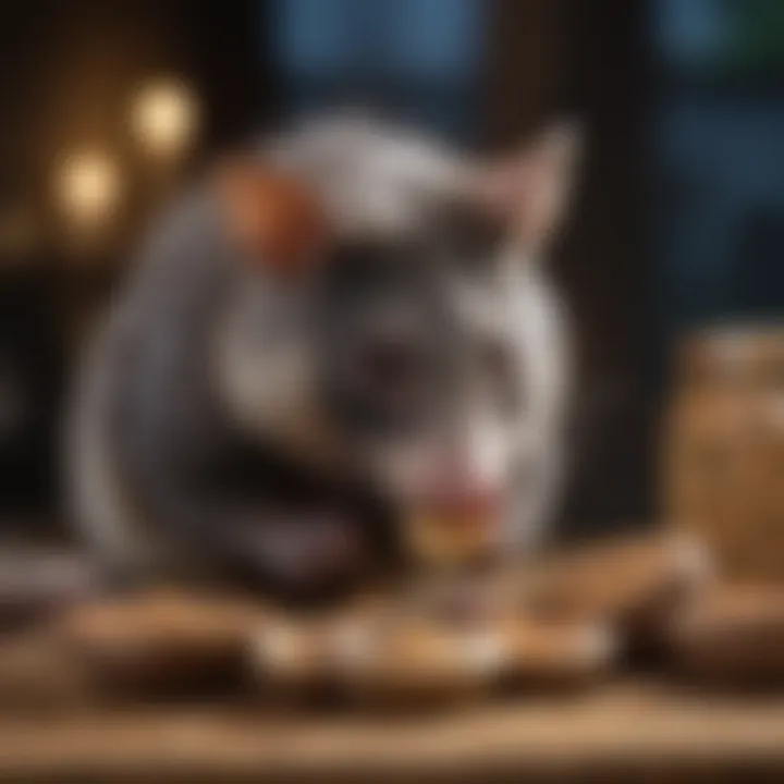 A responsible urban setting with possums being fed natural food options.