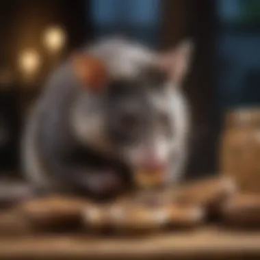 Responsible Feeding Practices for Possums A responsible urban setting with possums being fed natural food options.