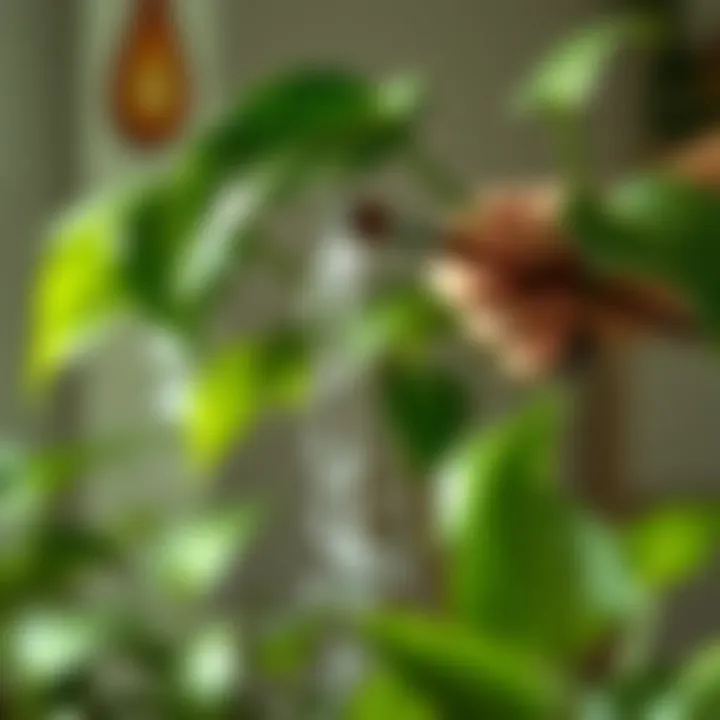 Proper Watering Technique for Pothos Watering a pothos plant with attention to proper technique