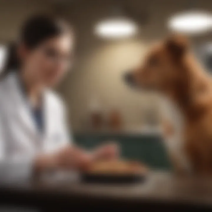 A veterinarian consulting with a dog owner about dietary sensitivities