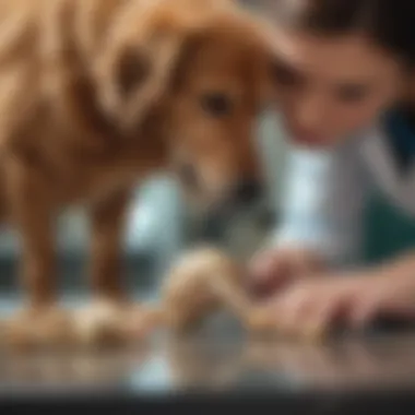 Image showing a veterinarian examining a dog