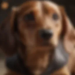 A close-up of a Dachshund puppy showcasing its unique features.