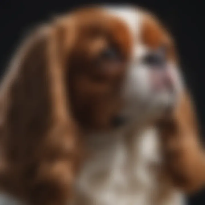 A close-up of Cavalier King Charles Spaniel's coat and skin health