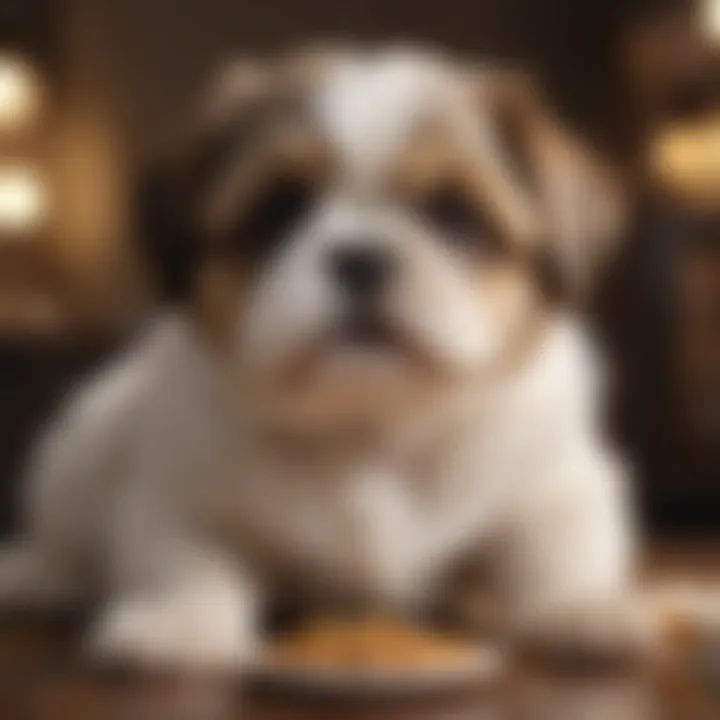 Illustration of ideal feeding schedule for Shih Tzu puppies