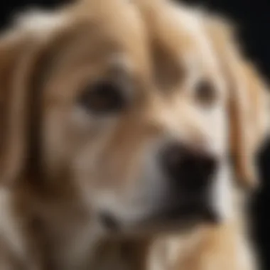 Expressive Features of a Silver Golden Retriever Close-up of a silver golden retriever puppy's face