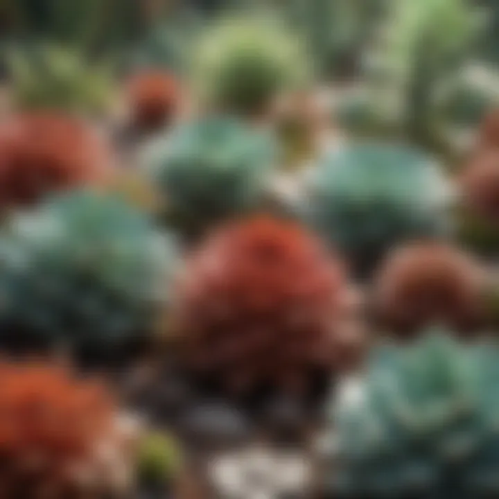 Illustration of different succulent types with varying watering needs