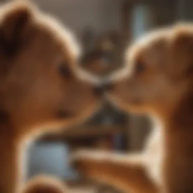 Teddy Bear Dog and Owner Interaction A teddy bear dog interacting playfully with its owner, highlighting the bond between them