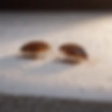 Close-up view of bed bugs on a mattress
