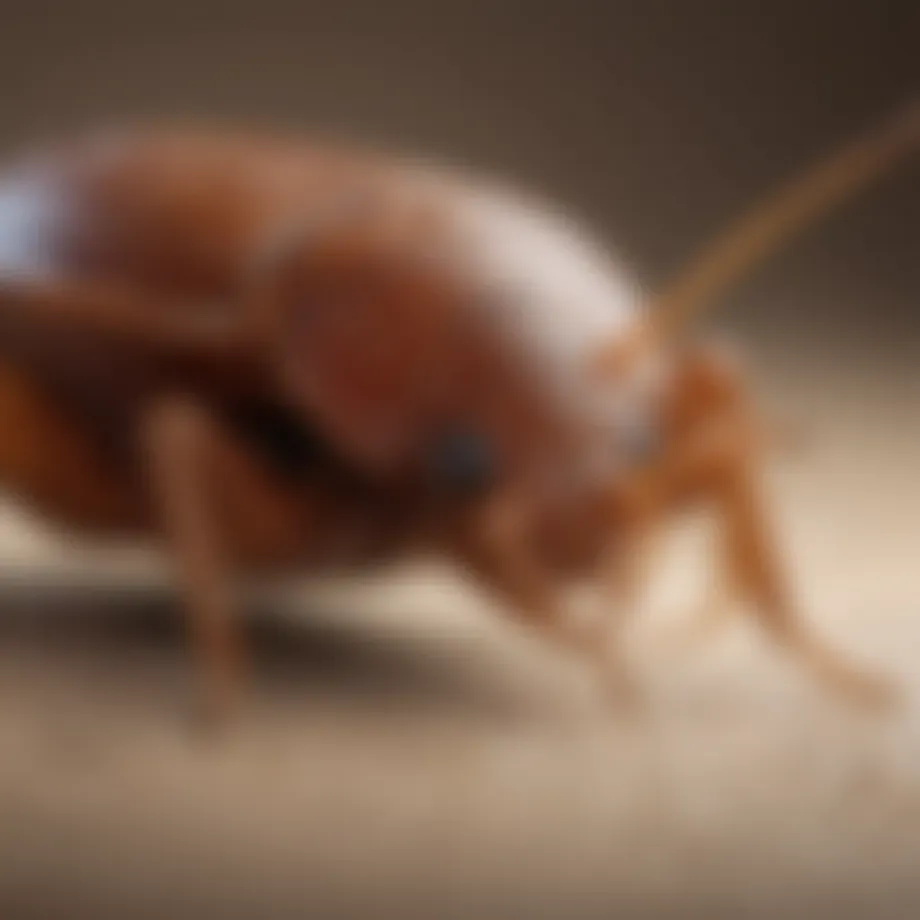 Close-up view of a fully grown bed bug showcasing its distinctive shape and features.