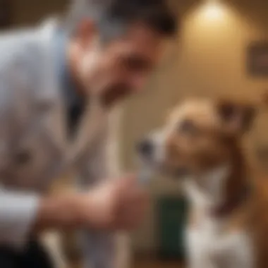 A veterinarian administering a vaccination to a dog