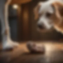 Curious dog inspecting a foot