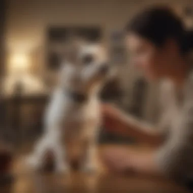 Effective Training Techniques for Caesar Dogs at Home An owner training a Caesar dog in a home environment