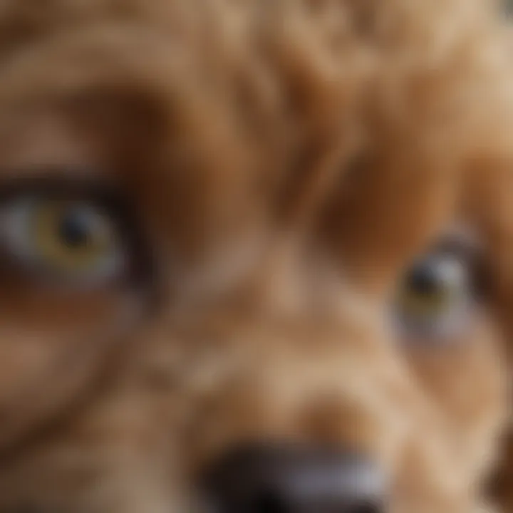 Close-up of a Cavapoo's expressive eyes