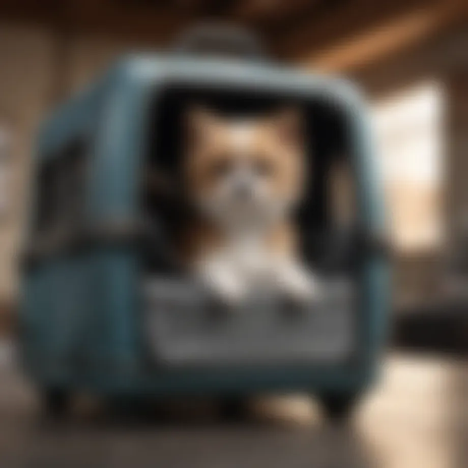 A cozy pet carrier prepared for air travel