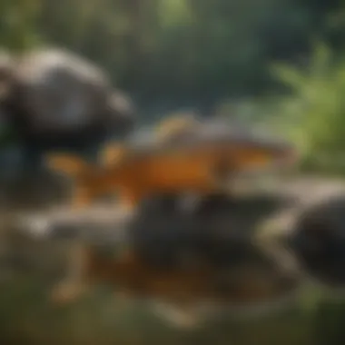 Healthy Pond with Thriving Fish Healthy pond with thriving fish