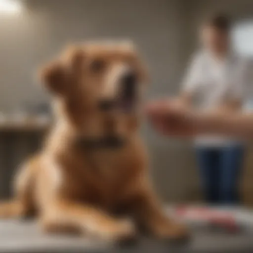 Dog receiving a rabies vaccination in a veterinary clinic