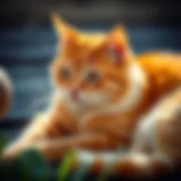 A striking orange cat lounging in sunlight