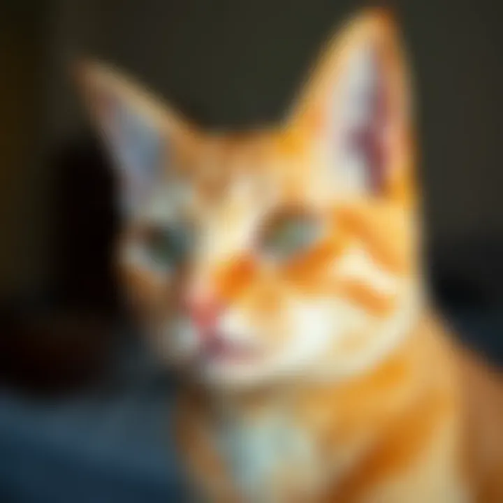Close-up of an orange cat's facial features