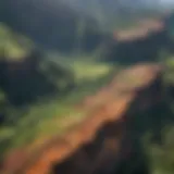 Aerial view of Kauai's lush landscapes showcasing its unique geological formations.