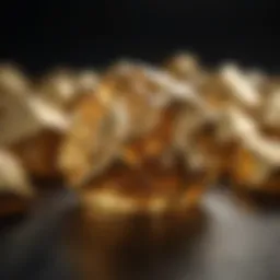 Glistening gold chunk showcasing its natural luster and intricate textures