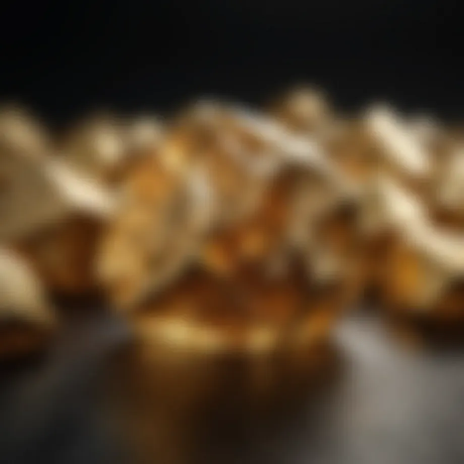 Glistening gold chunk showcasing its natural luster and intricate textures