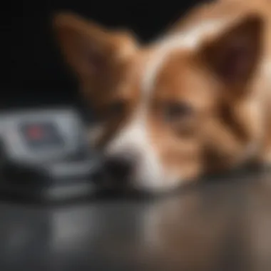 Illustration of a dog with a microchip scanner