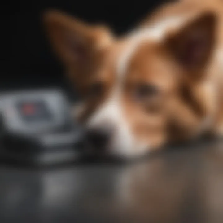 Illustration of a dog with a microchip scanner