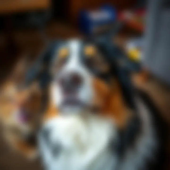 Curious Intelligence of an Australian Shepherd Close-up of an Australian Shepherd displaying intelligence and curiosity