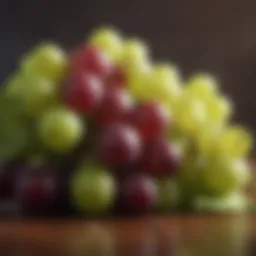 Close-up of grapes highlighting their danger to dogs