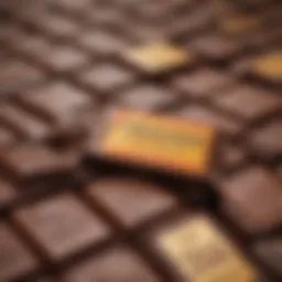 A close-up of chocolate bars with a warning sign indicating toxicity for dogs.