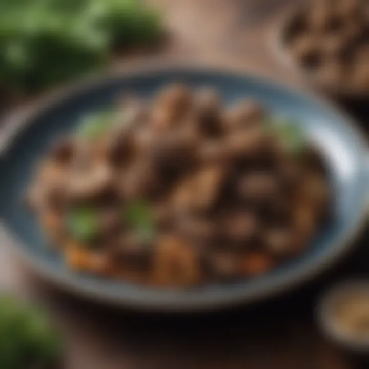 A vibrant plate of sautéed morels garnished with herbs